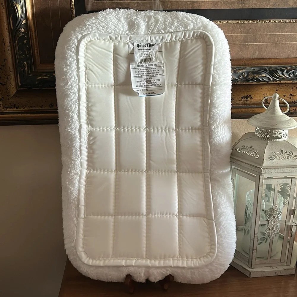 White Plush Baby dog bed